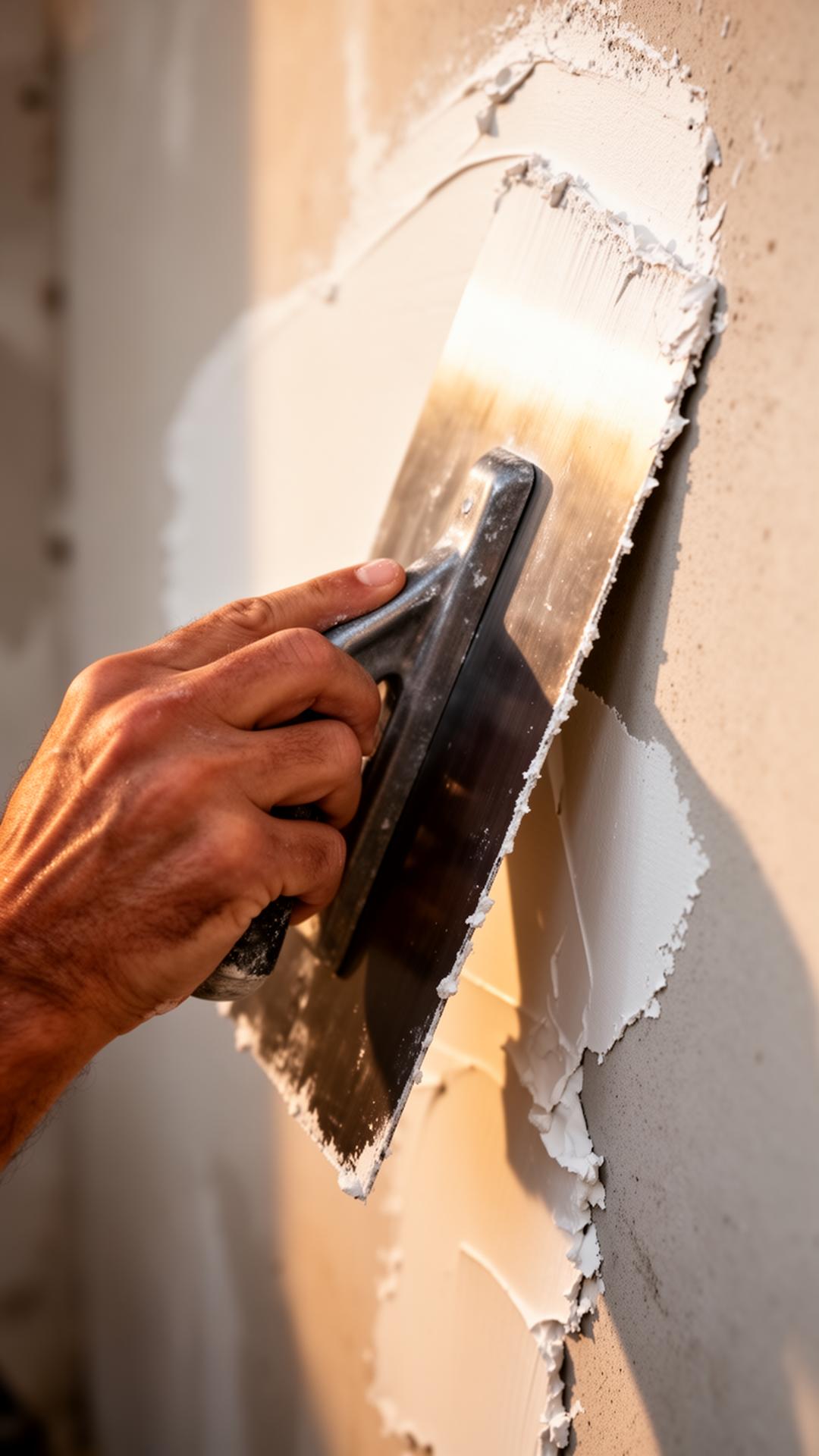 Handwerker bei der Putzverarbeitung
